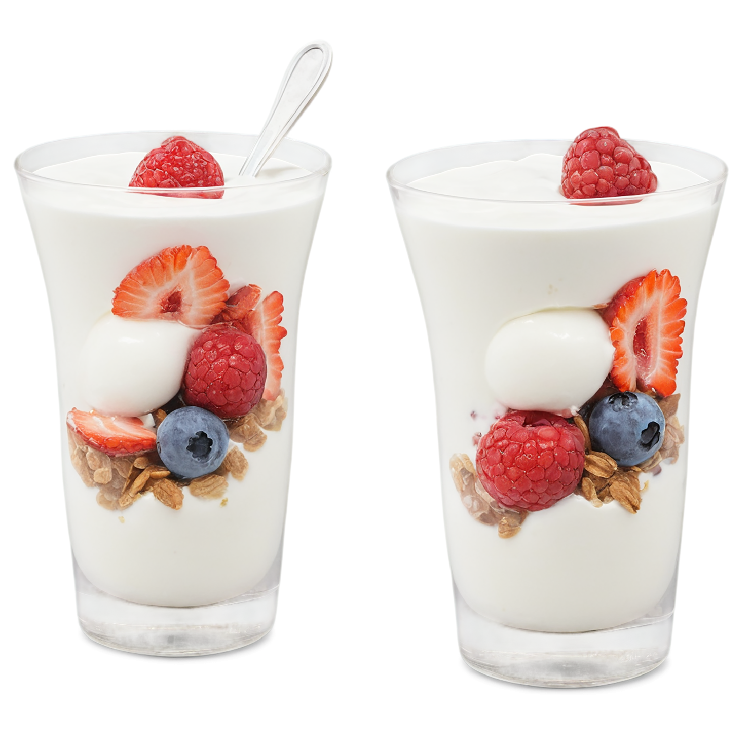 Yogurt parfaits breakfast foods isolated on transparent background #3730