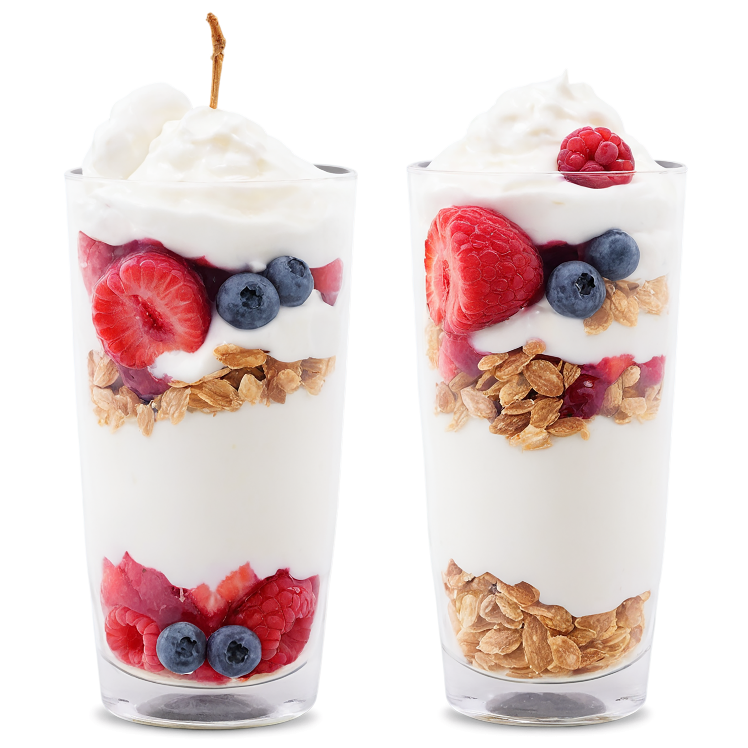 Yogurt parfaits breakfast foods isolated on transparent background #3735