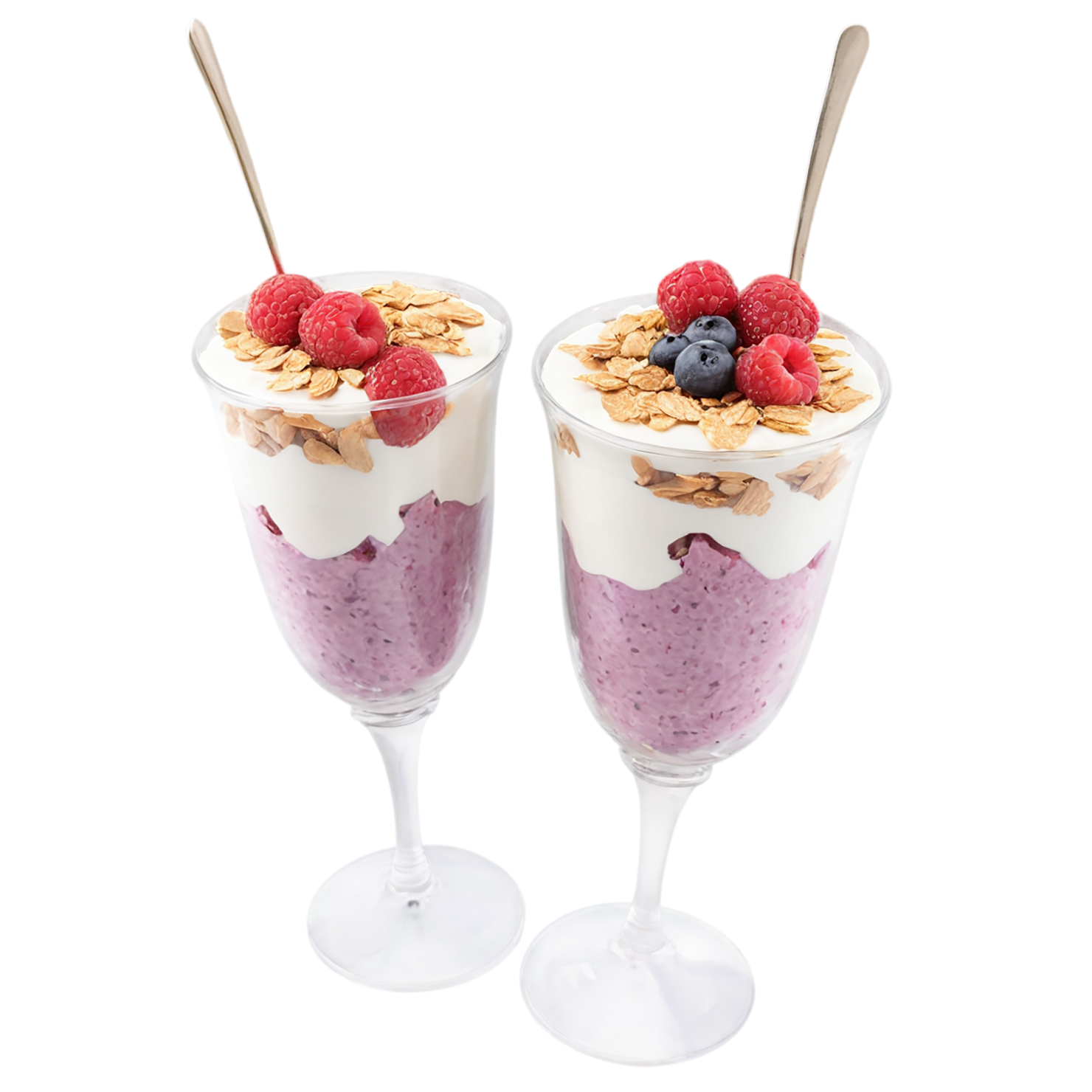Yogurt parfaits breakfast foods isolated on transparent background #3736