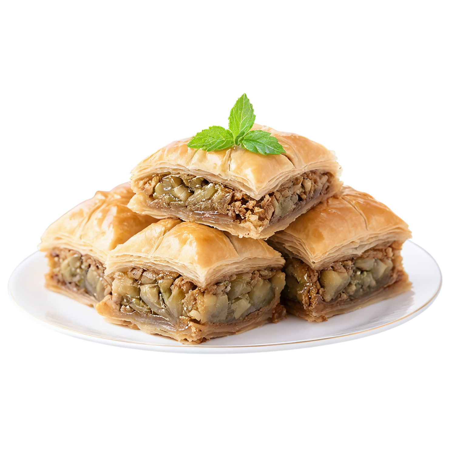 Baklava desserts isolated on transparent background #4492