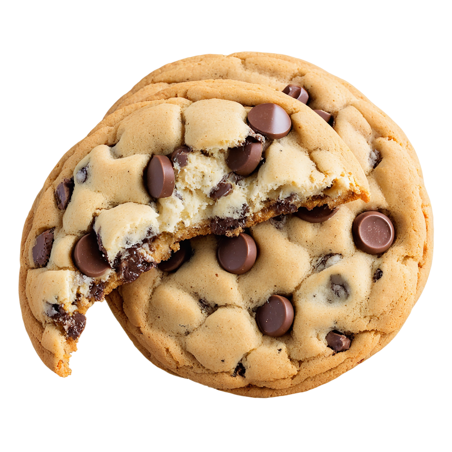 Chocolate chip cookies desserts isolated on transparent background #4595