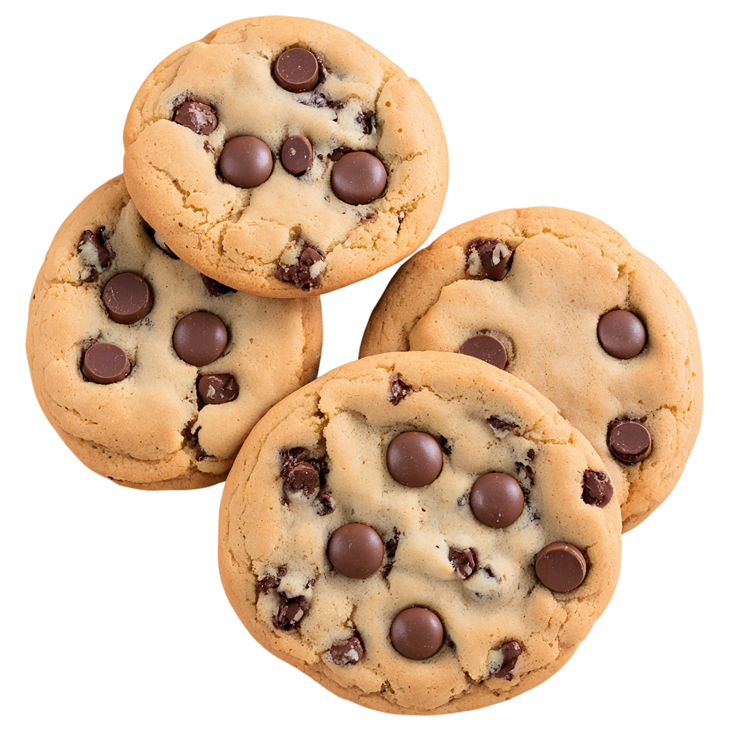 Chocolate chip cookies desserts isolated on transparent background #4609