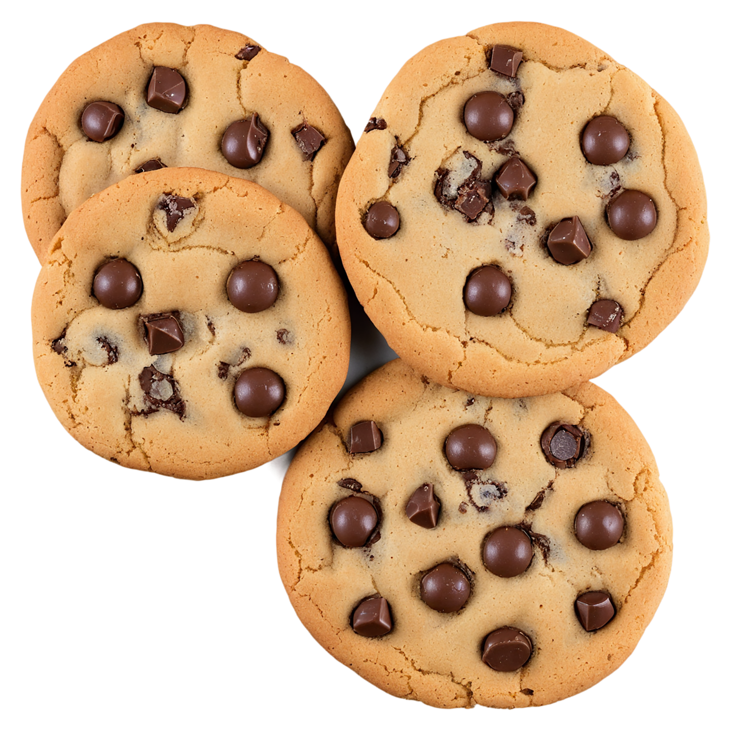 Chocolate chip cookies desserts isolated on transparent background #4619
