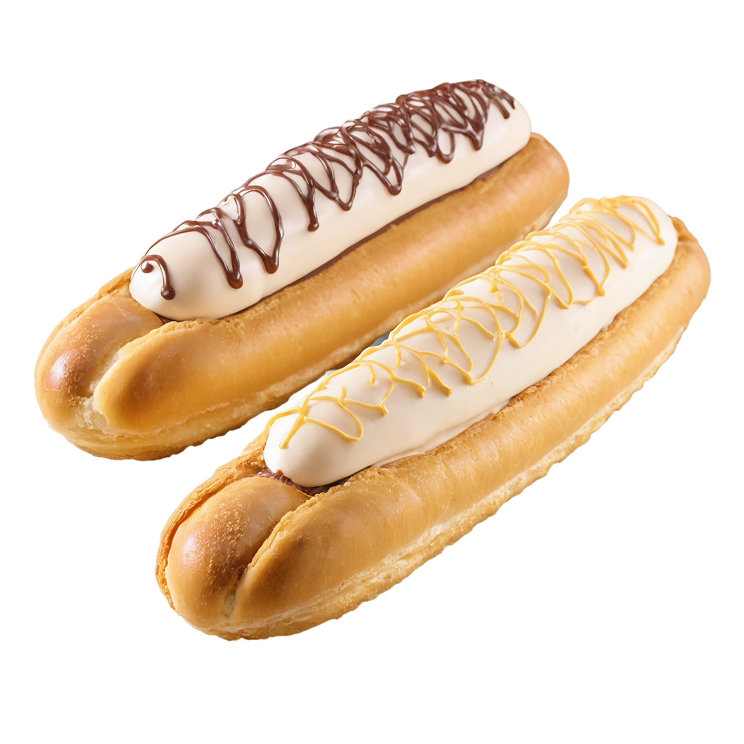 Éclairs with cream  desserts isolated on transparent background #4835