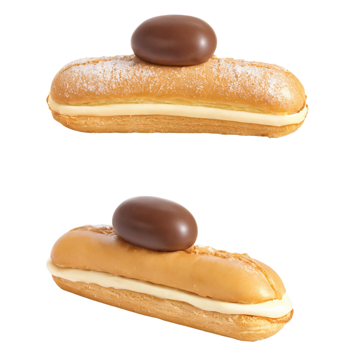 Éclairs with cream  desserts isolated on transparent background #4837