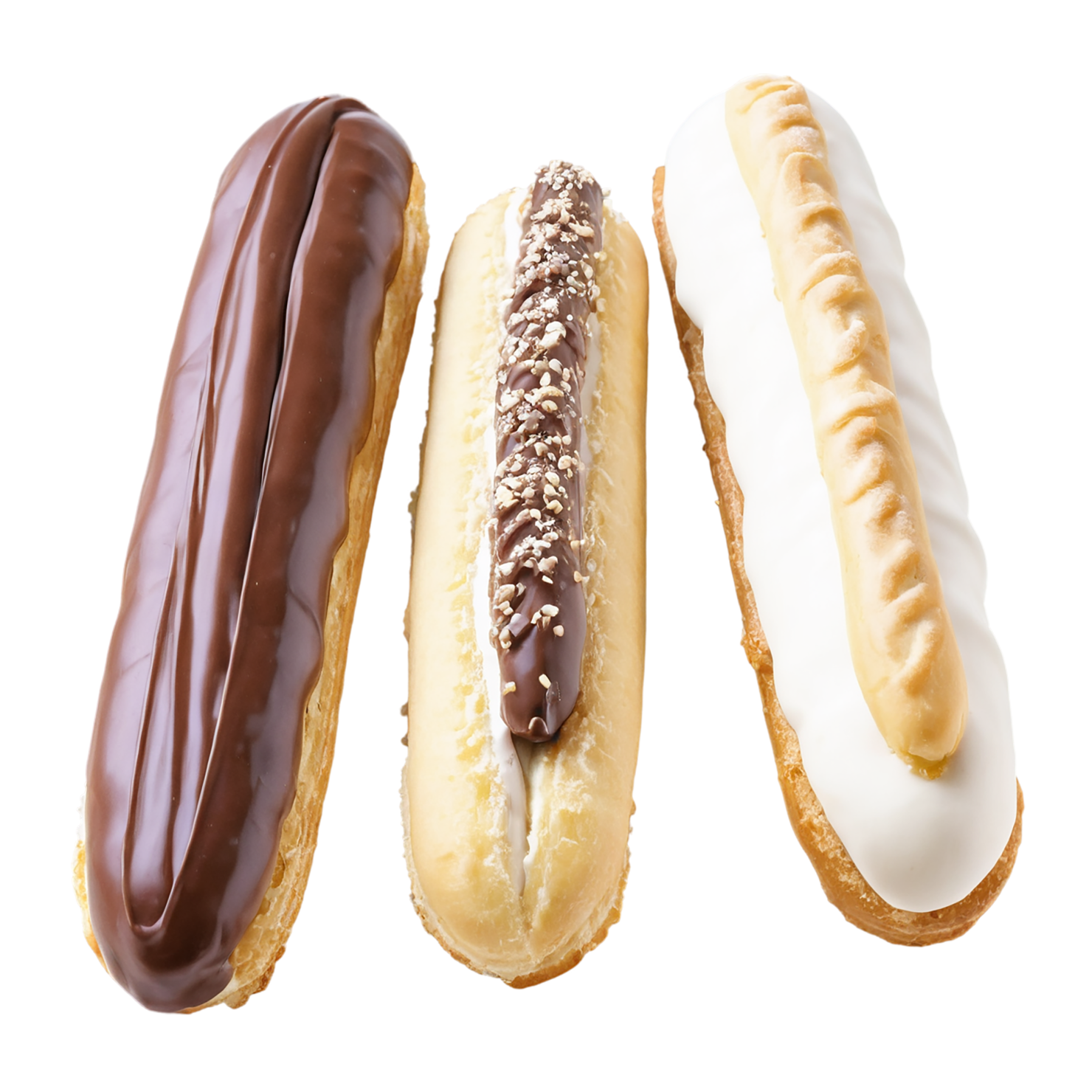 Éclairs with cream  desserts isolated on transparent background #4847