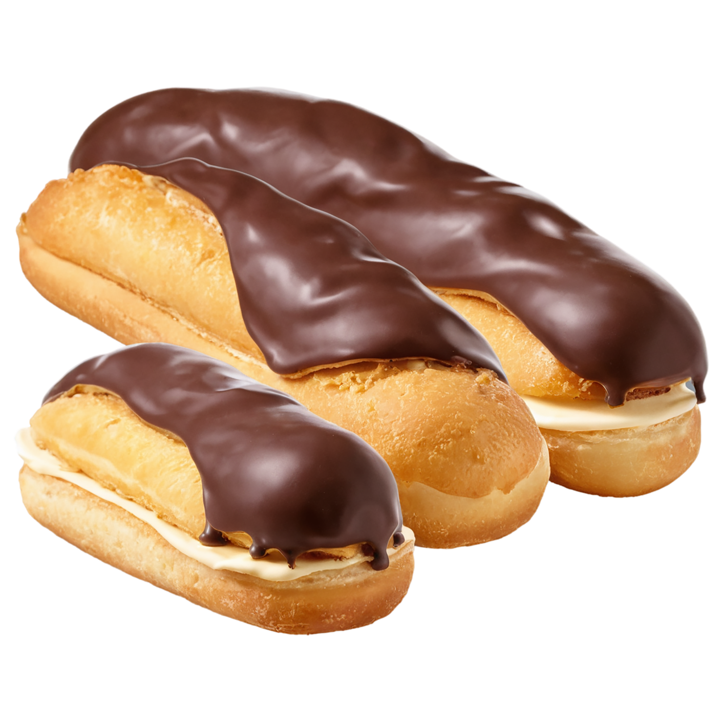 Éclairs with cream  desserts isolated on transparent background #4848