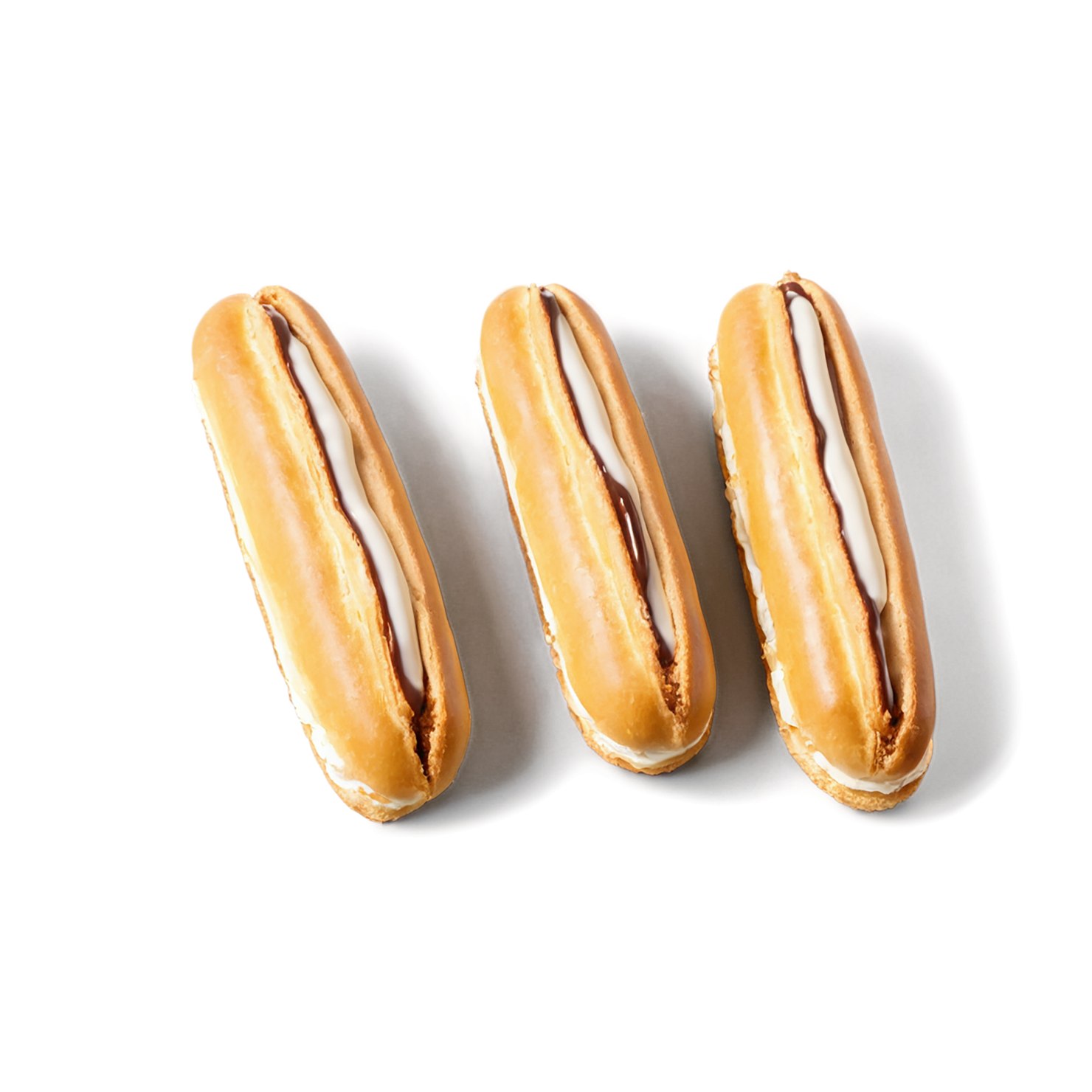 Éclairs with cream  desserts isolated on transparent background #4854