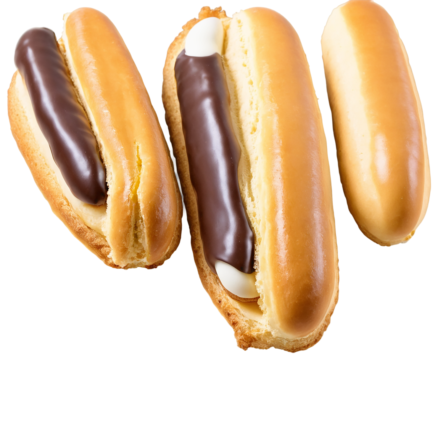 Éclairs with cream  desserts isolated on transparent background #4855