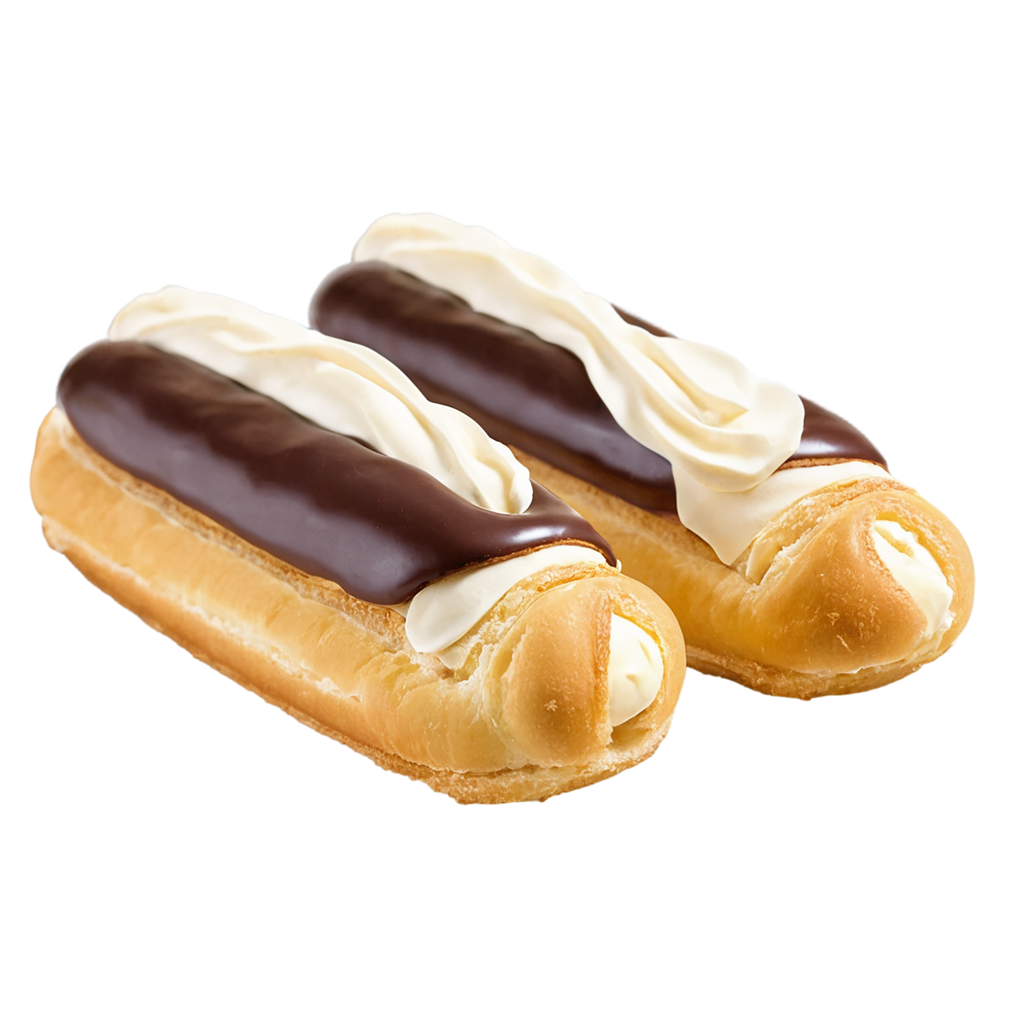 Éclairs with cream desserts isolated on transparent background #4857
