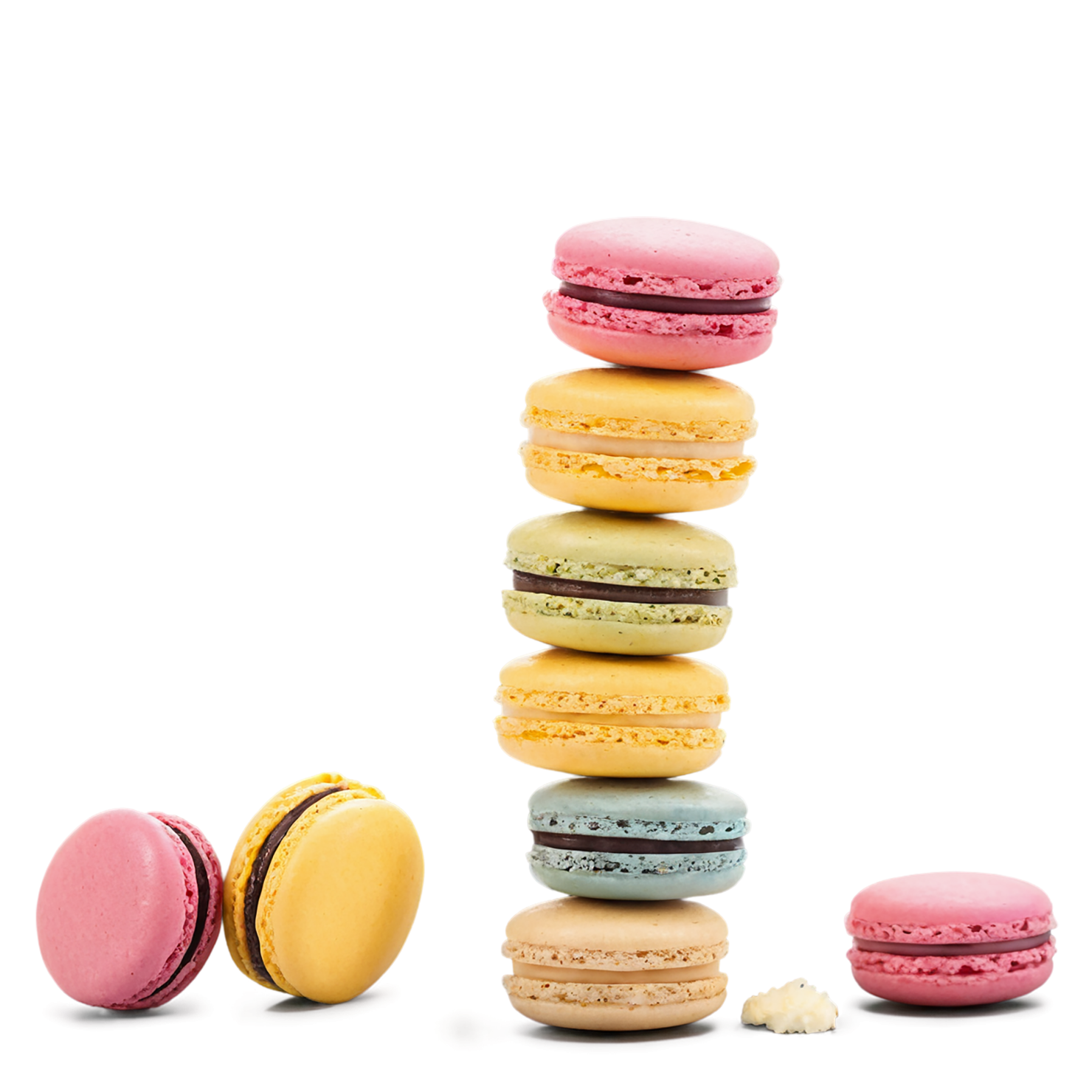 Macarons desserts isolated on transparent background #4917