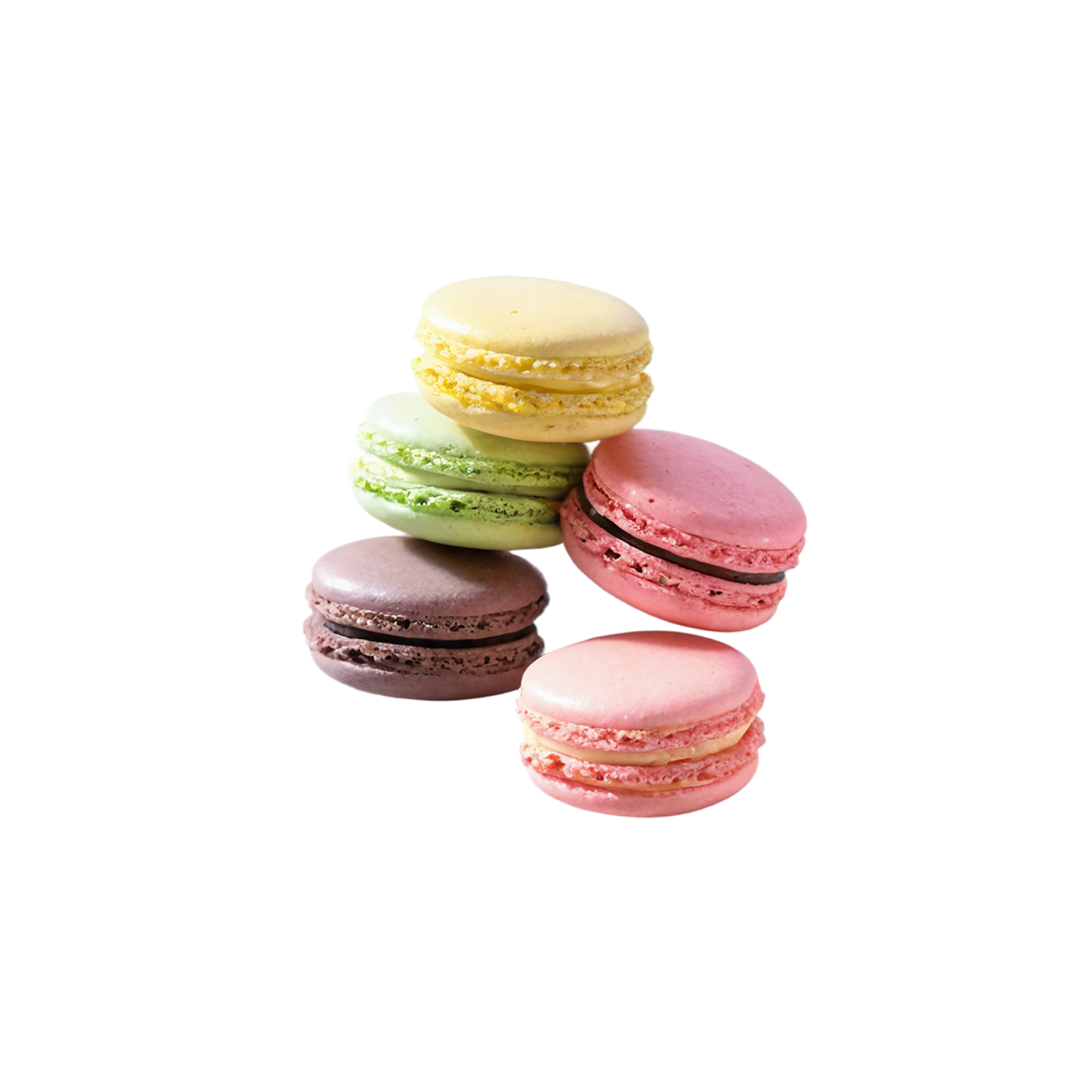 Macarons desserts isolated on transparent background #4926