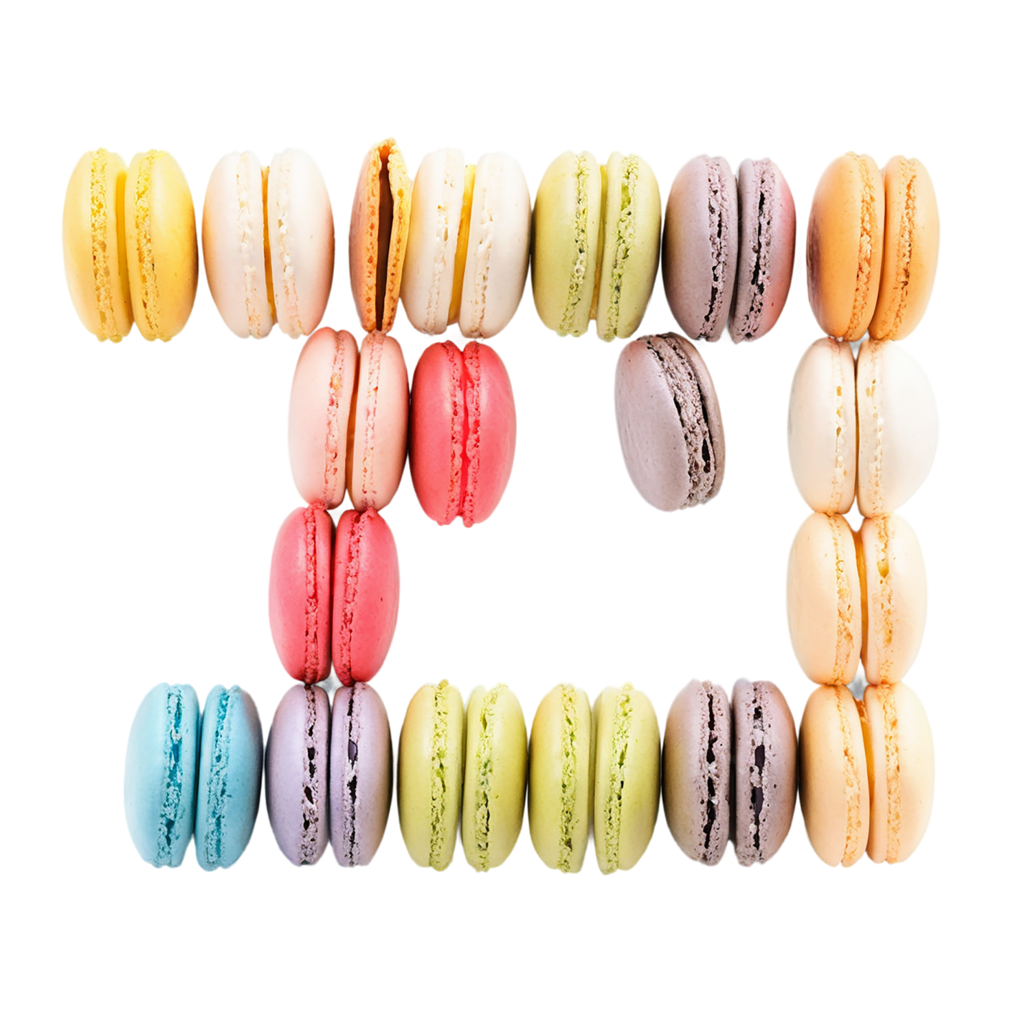 Macarons desserts isolated on transparent background #4930