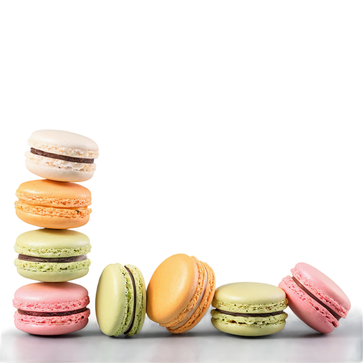 Macarons desserts isolated on transparent background #4937