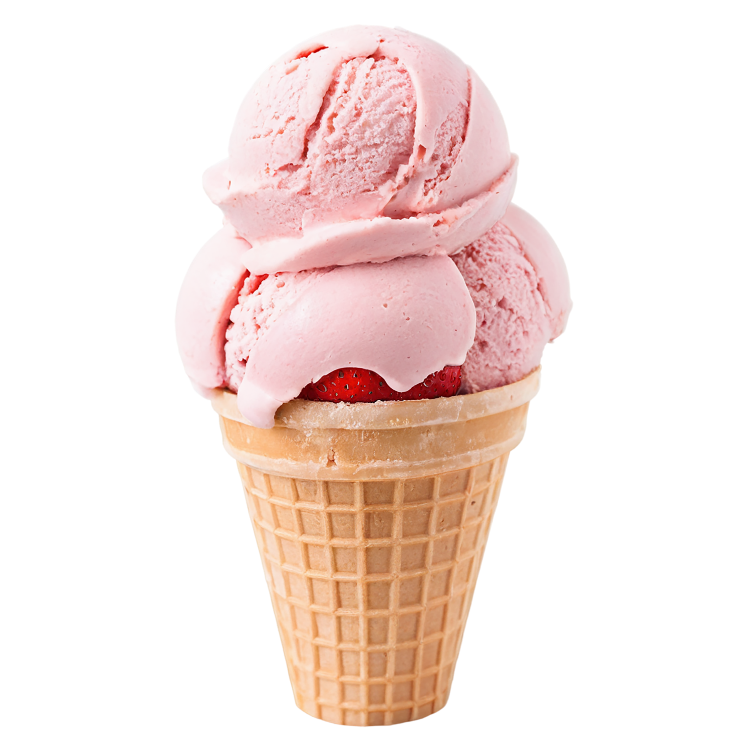 strawberry ice cream desserts isolated on transparent background #5150
