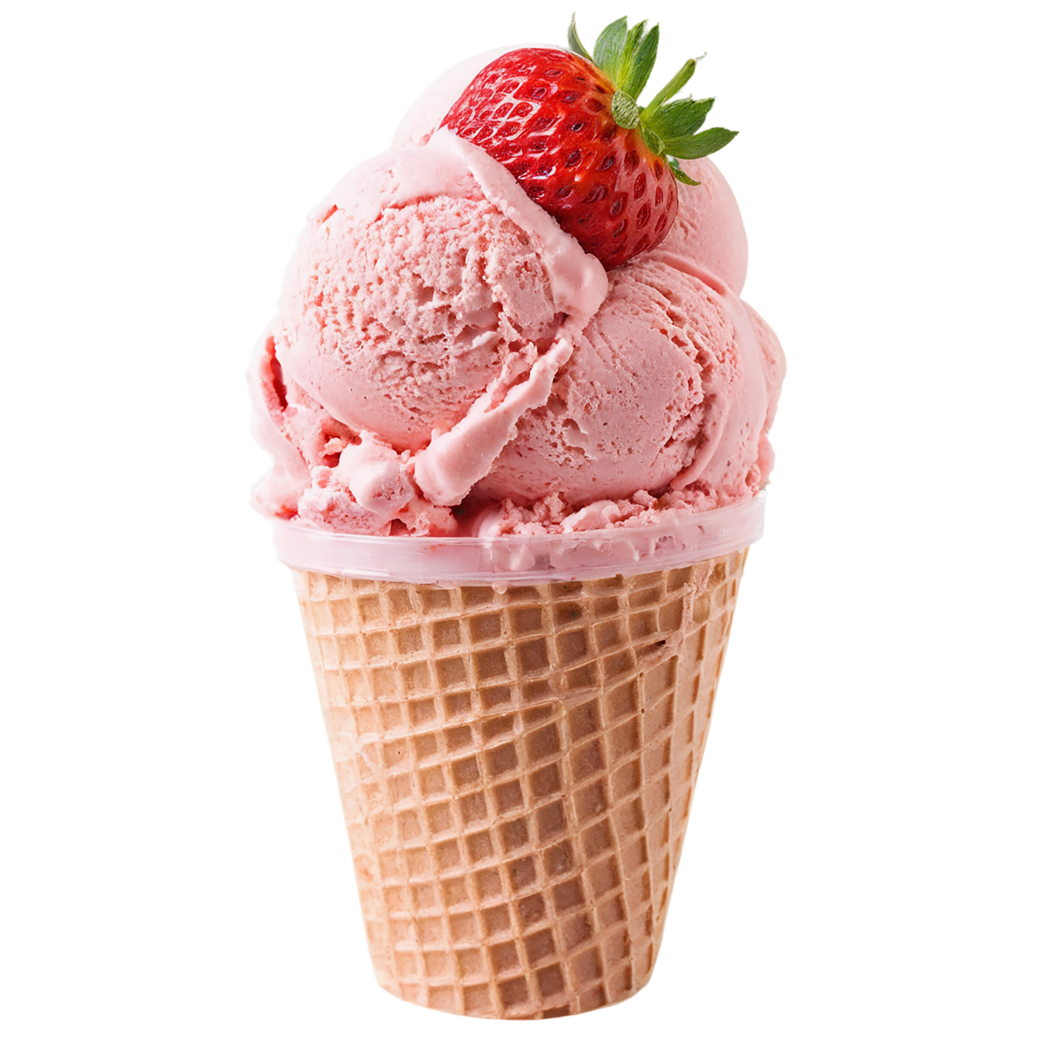 strawberry ice cream desserts isolated on transparent background #5152