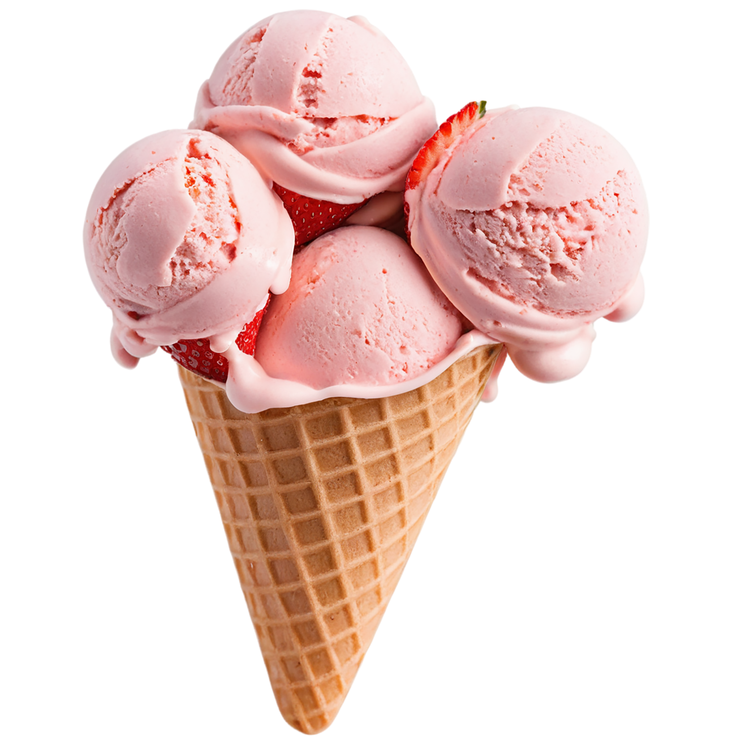 strawberry ice cream desserts isolated on transparent background #5155