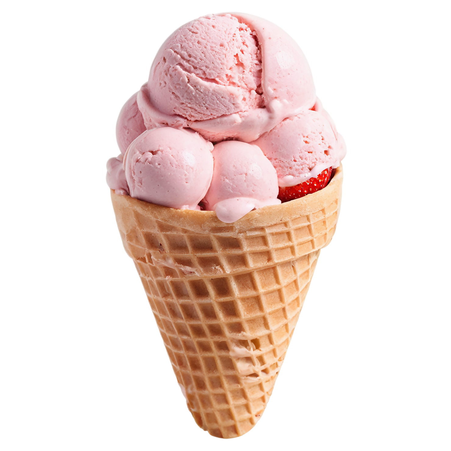 strawberry ice cream desserts isolated on transparent background #5157