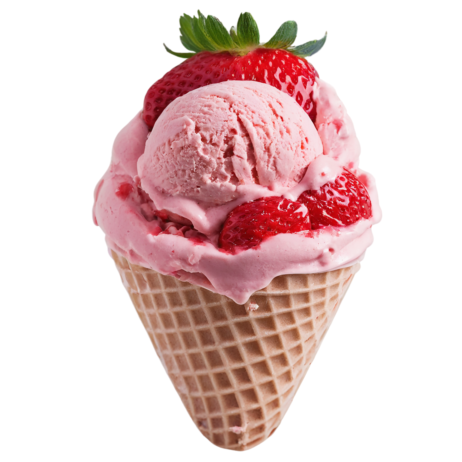 strawberry ice cream desserts isolated on transparent background #5158