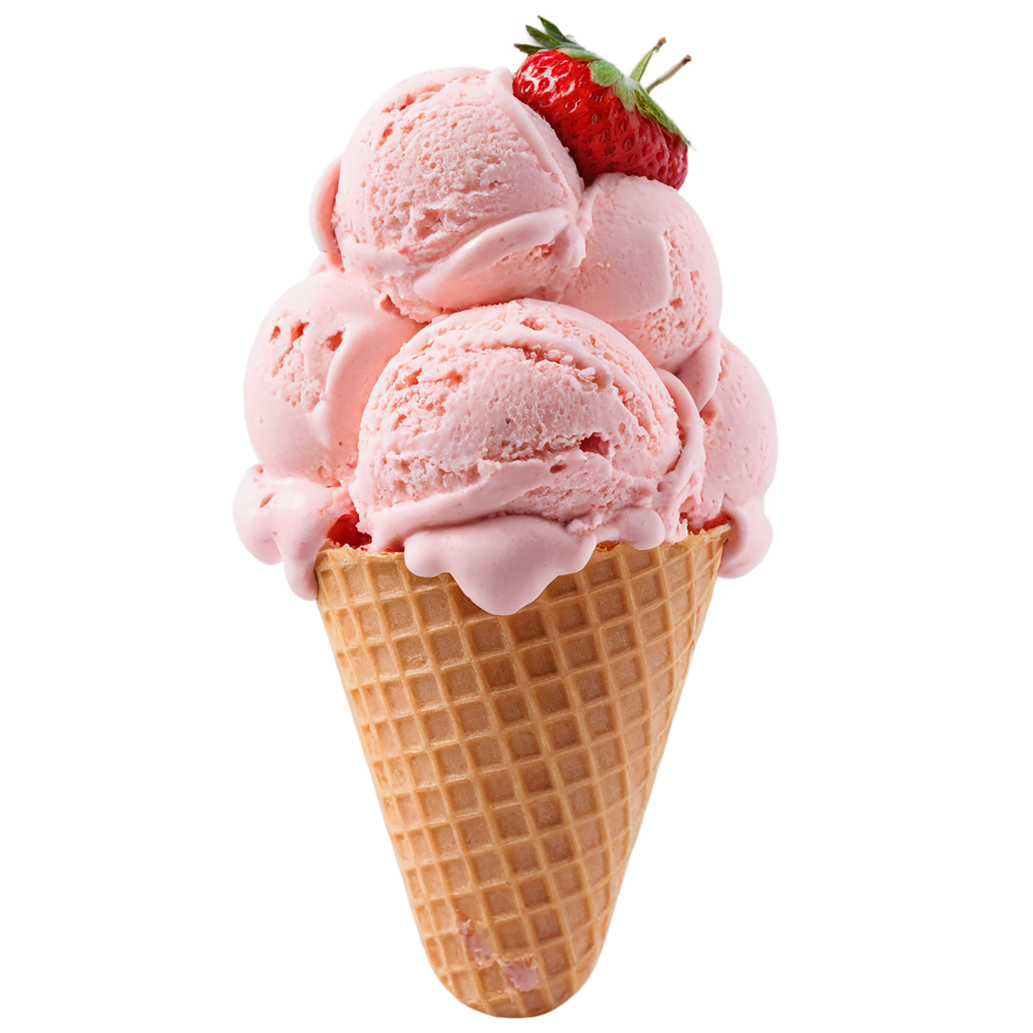 strawberry ice cream desserts isolated on transparent background #5162