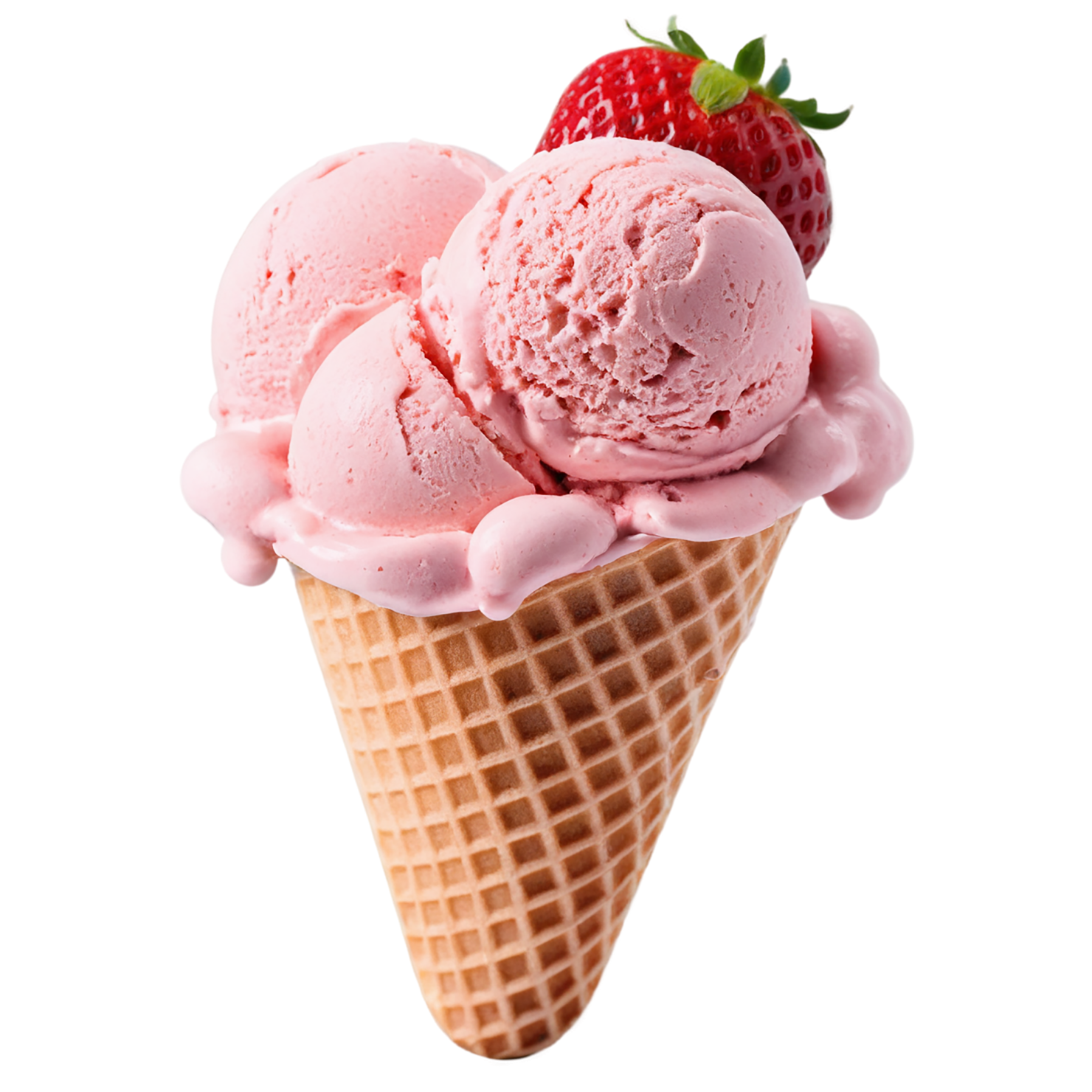 strawberry ice cream desserts isolated on transparent background #5163