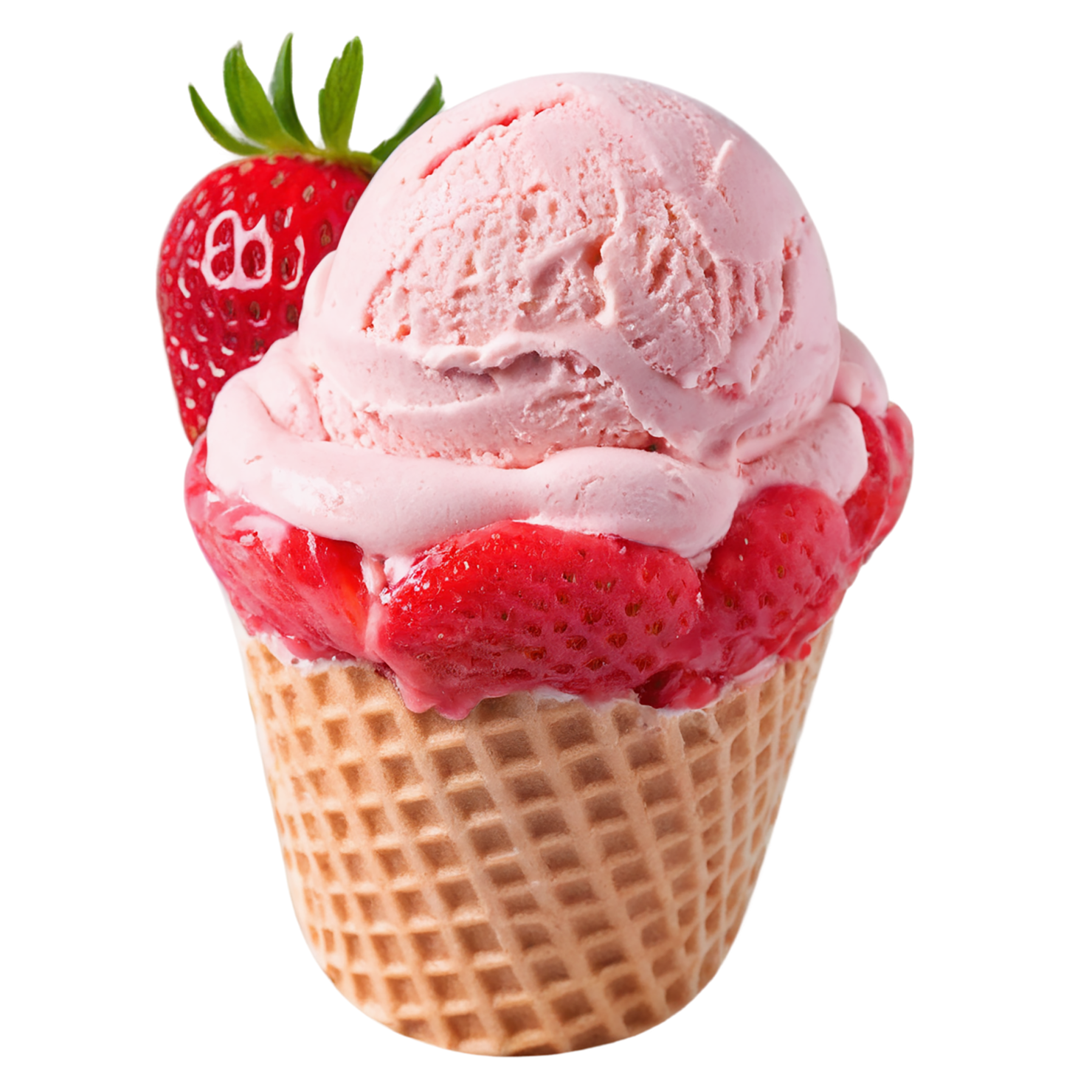 strawberry ice cream desserts isolated on transparent background #5164