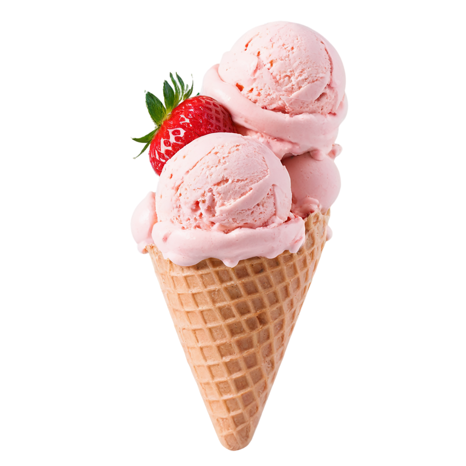 strawberry ice cream desserts isolated on transparent background #5166