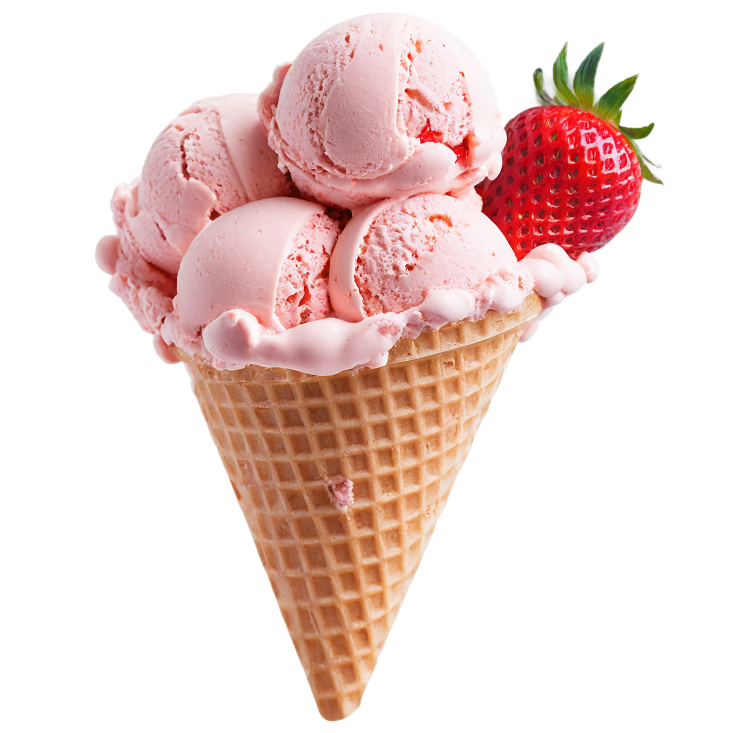 strawberry ice cream desserts isolated on transparent background #5173