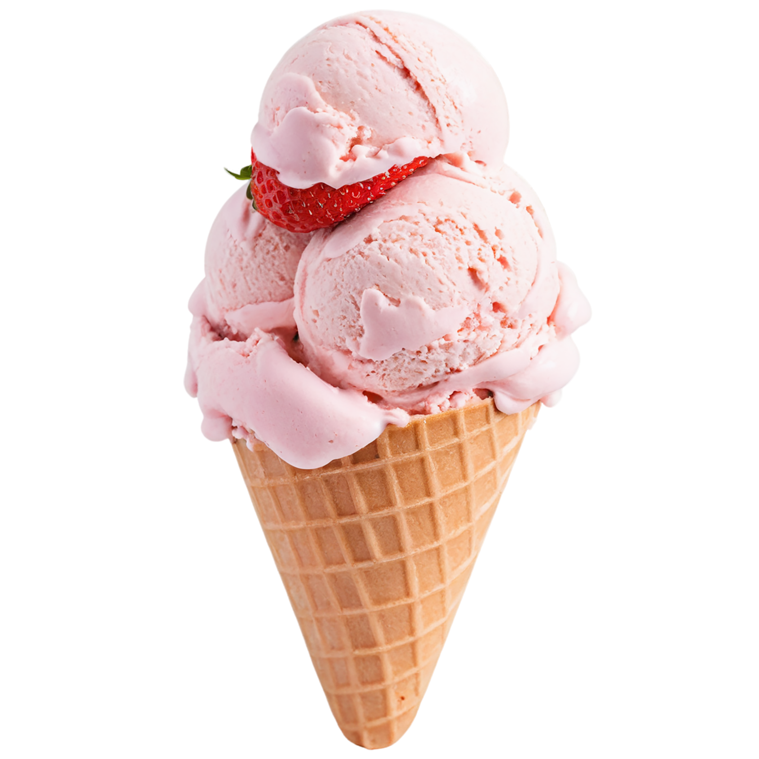 strawberry ice cream desserts isolated on transparent background #5174