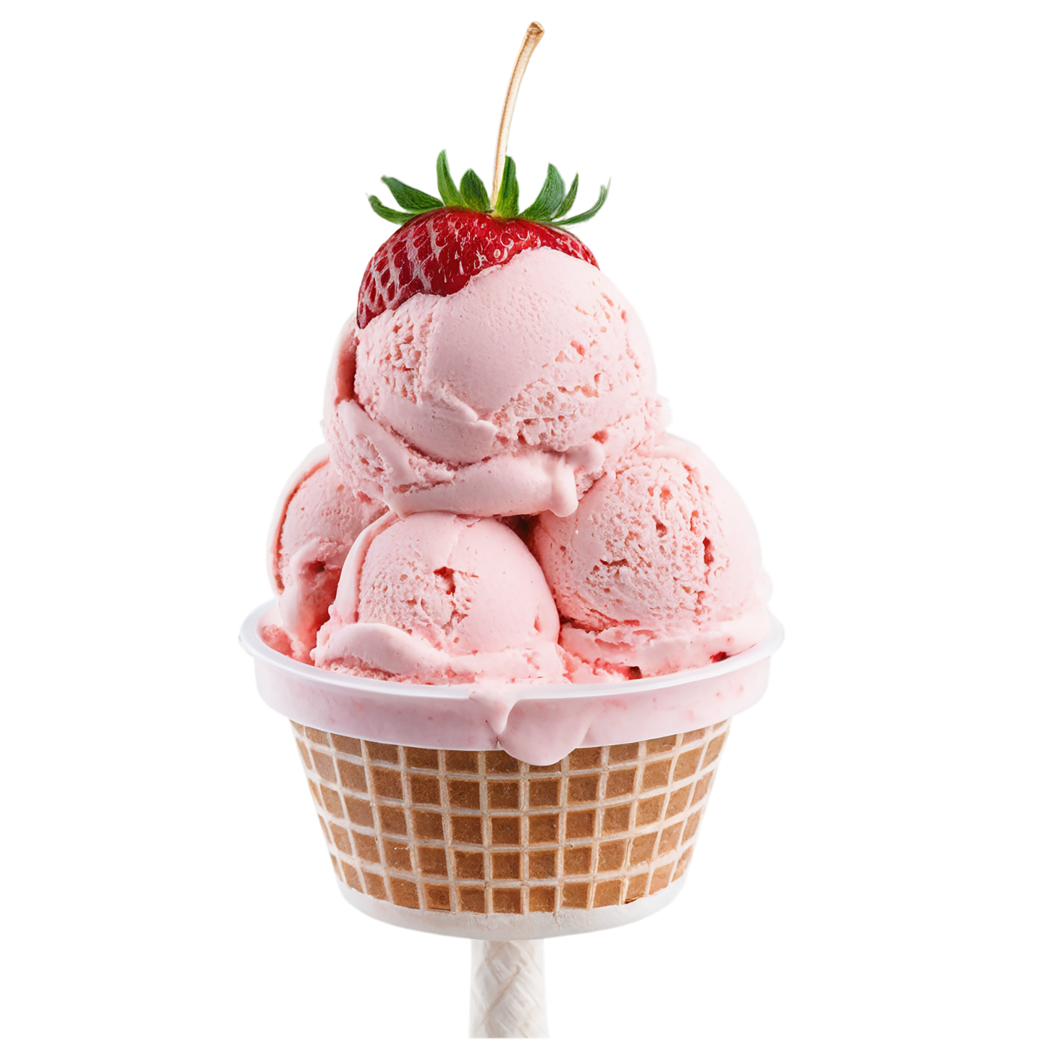 strawberry ice cream desserts isolated on transparent background #5177