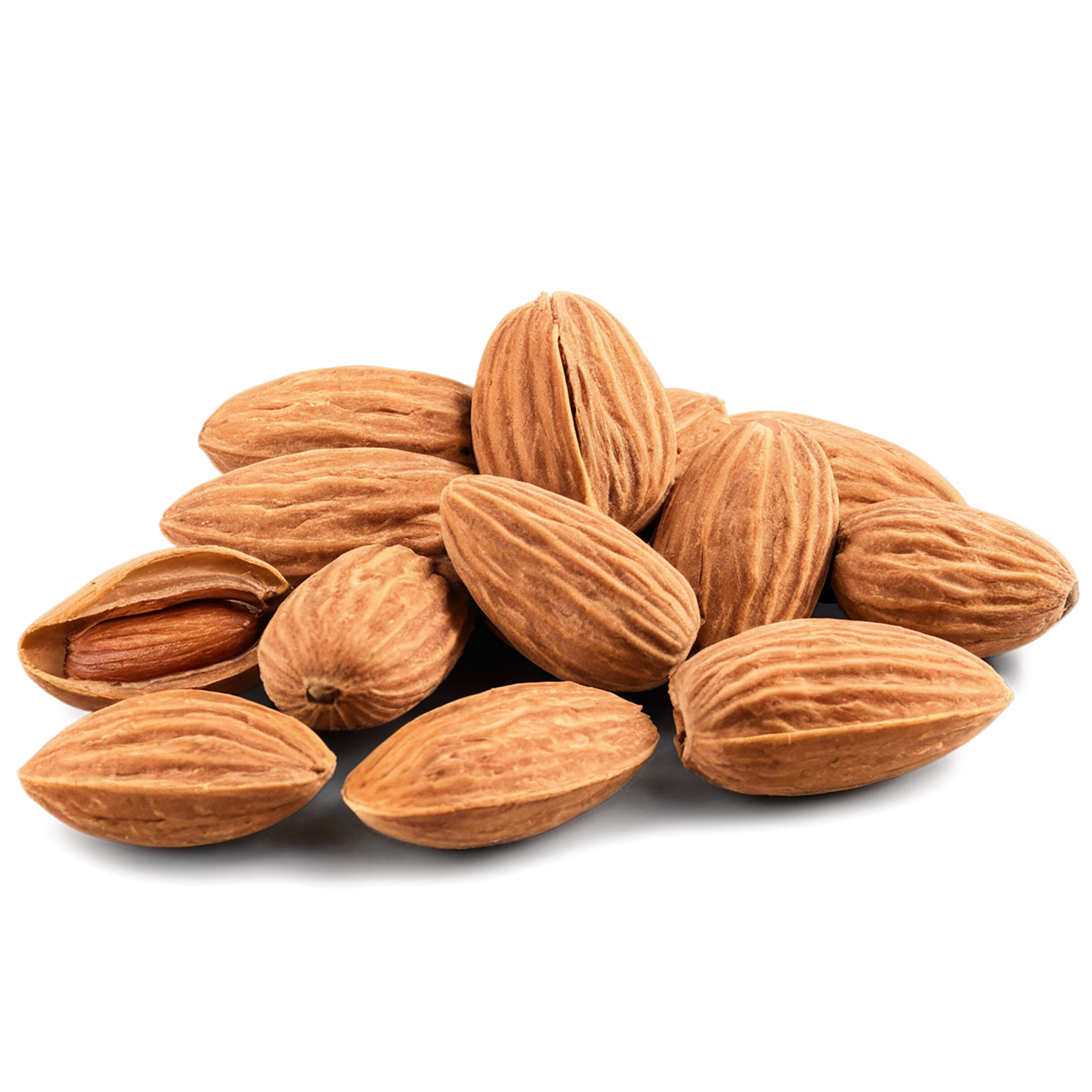 Almonds nuts isolated on transparent background, #7406
