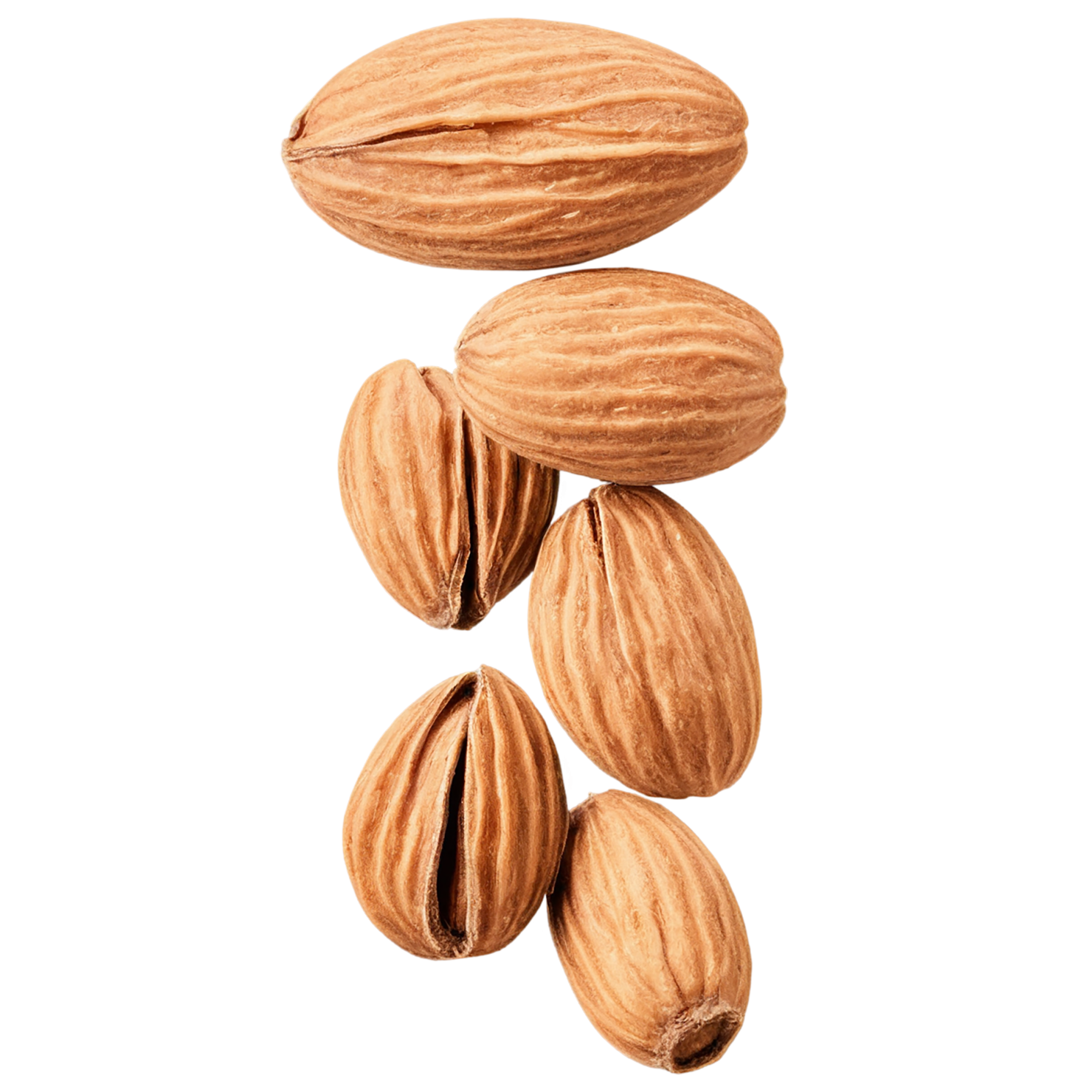 Almonds nuts isolated on transparent background, #7407
