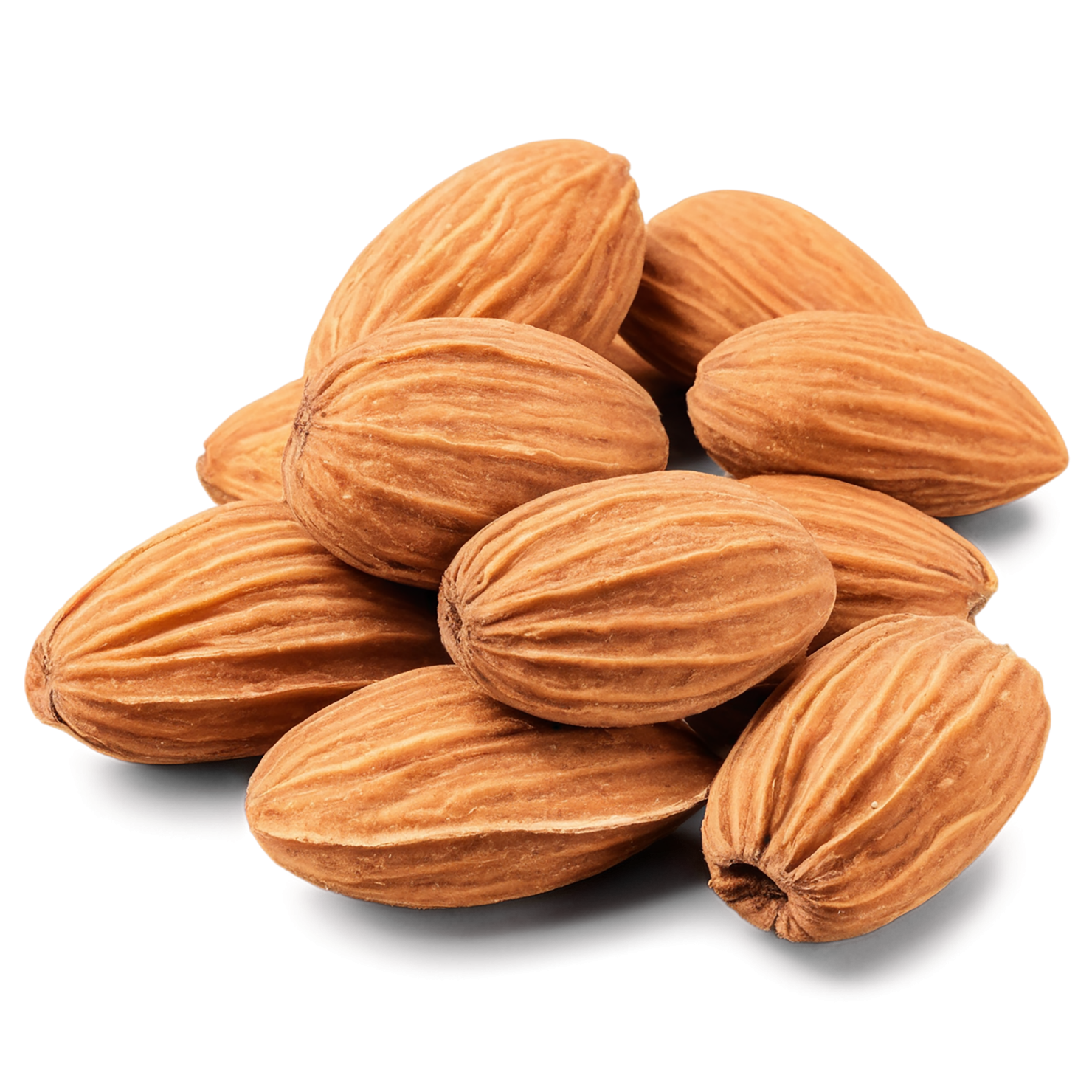 Almonds nuts isolated on transparent background, #7409