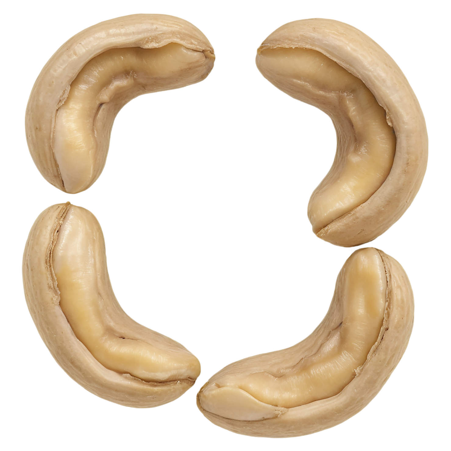 Cashews nuts isolated on transparent background, #7447