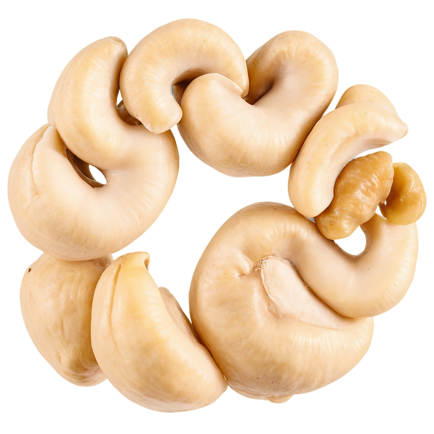 Cashews nuts isolated on transparent background, #7449