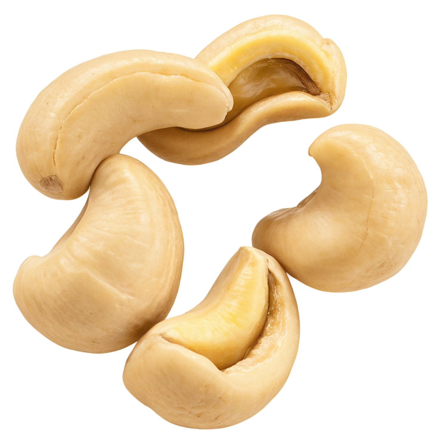 Cashews nuts isolated on transparent background, #7450