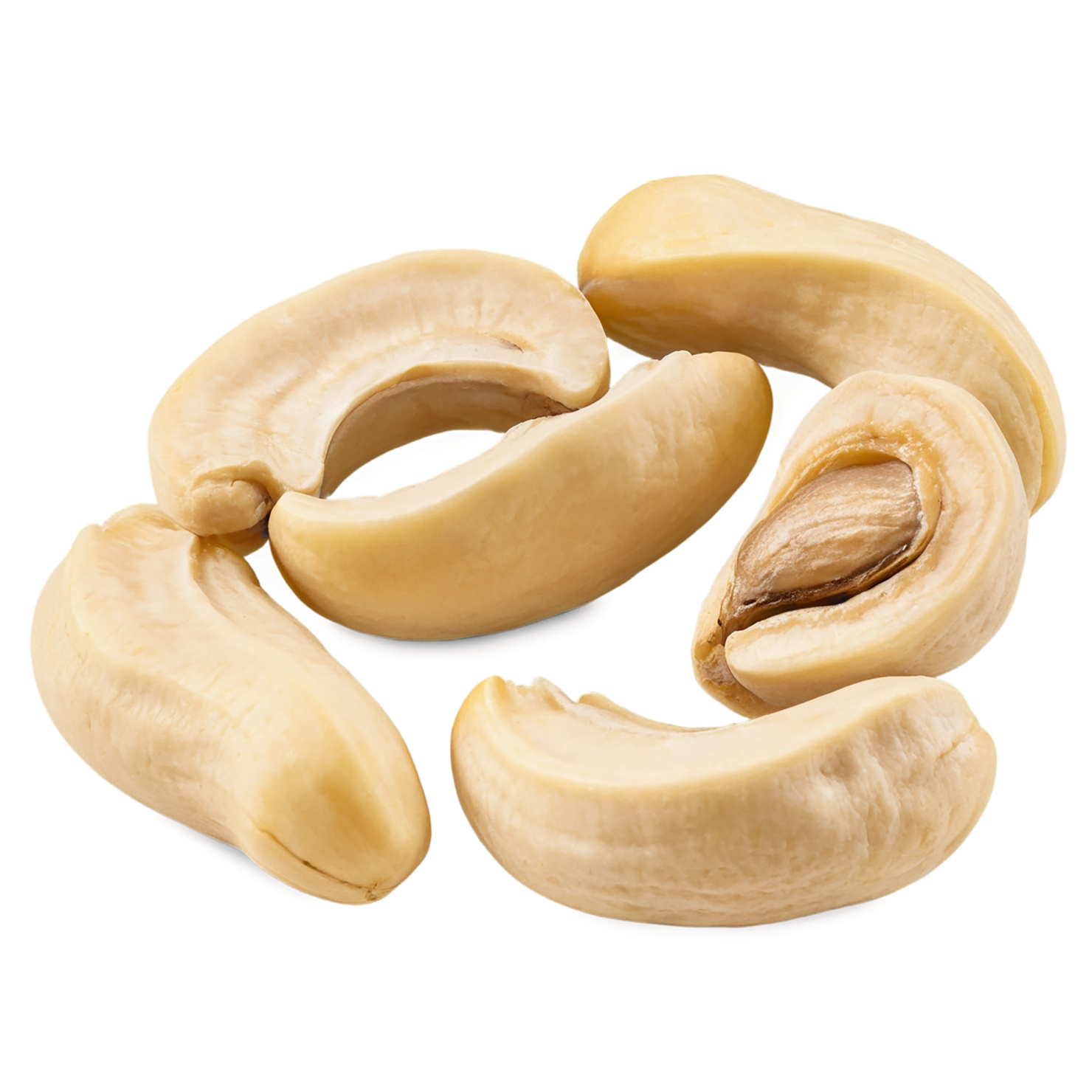 Cashews nuts isolated on transparent background, #7451
