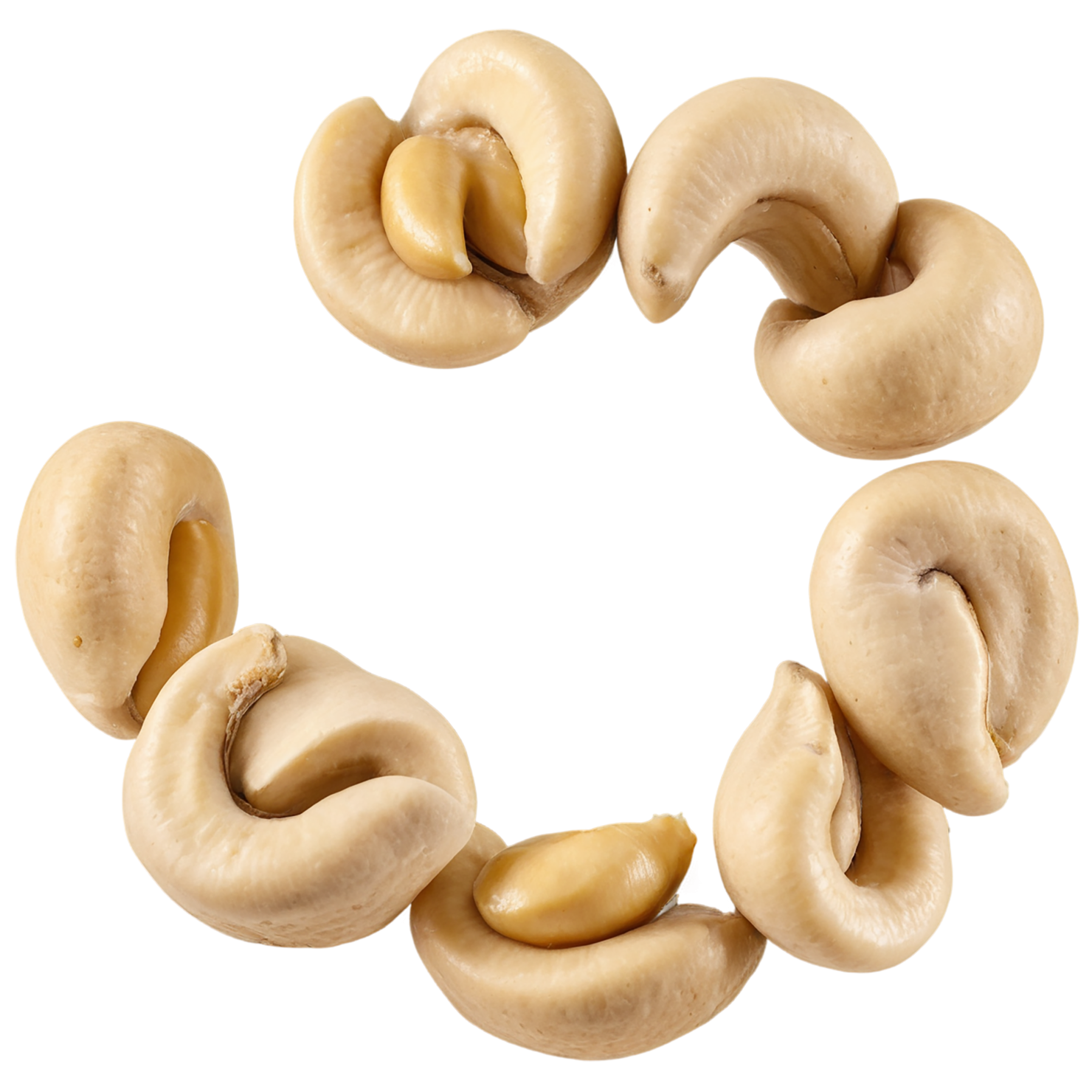 Cashews nuts isolated on transparent background, #7462