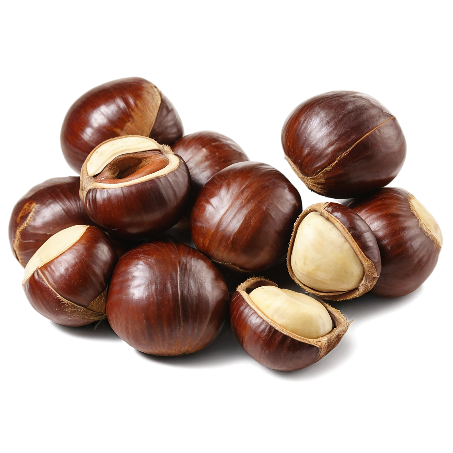 chestnuts nuts isolated on transparent background, #7479