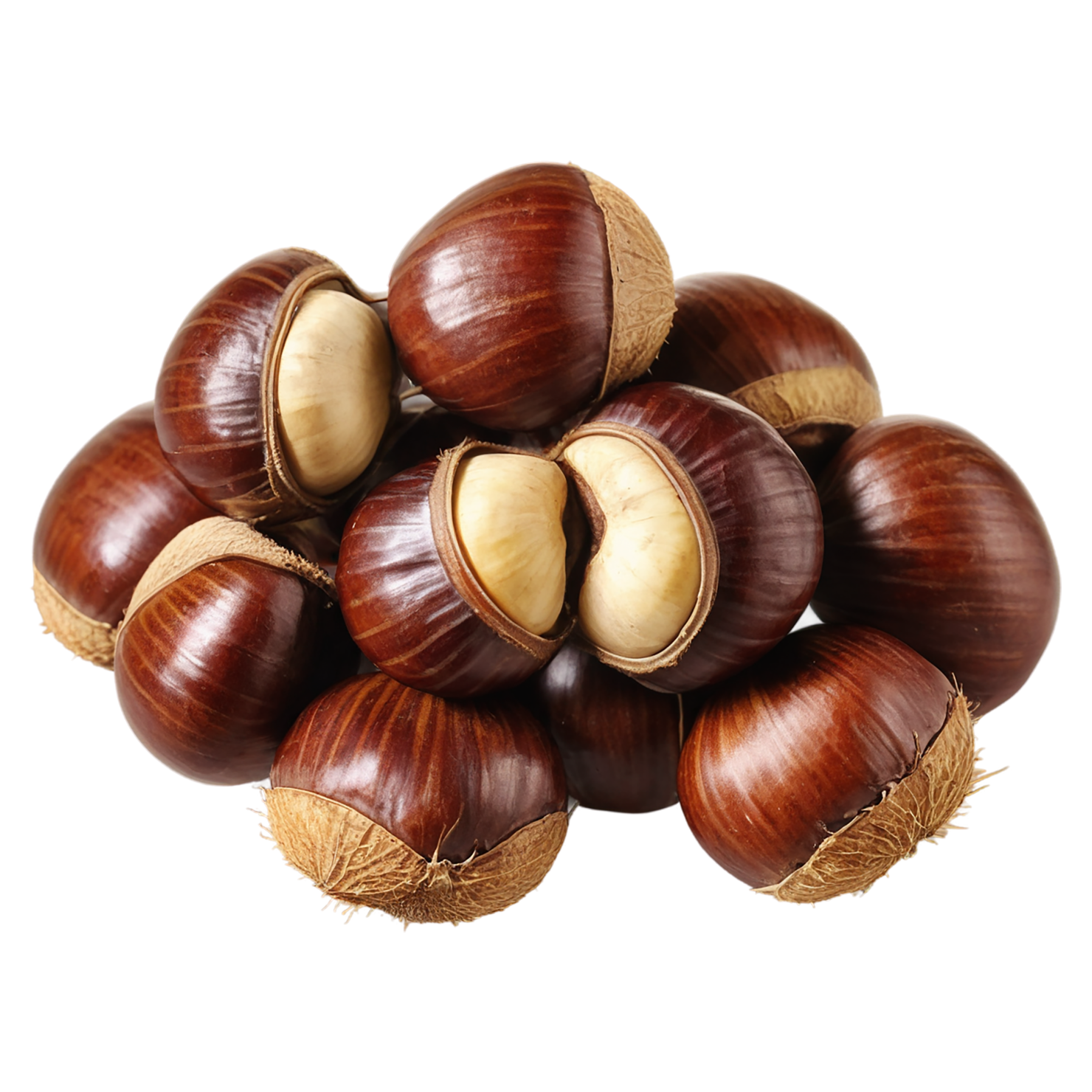 chestnuts nuts isolated on transparent background, #7482