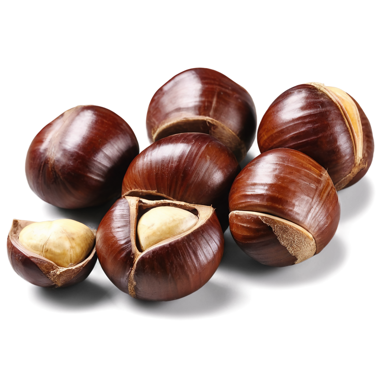 chestnuts nuts isolated on transparent background, #7486
