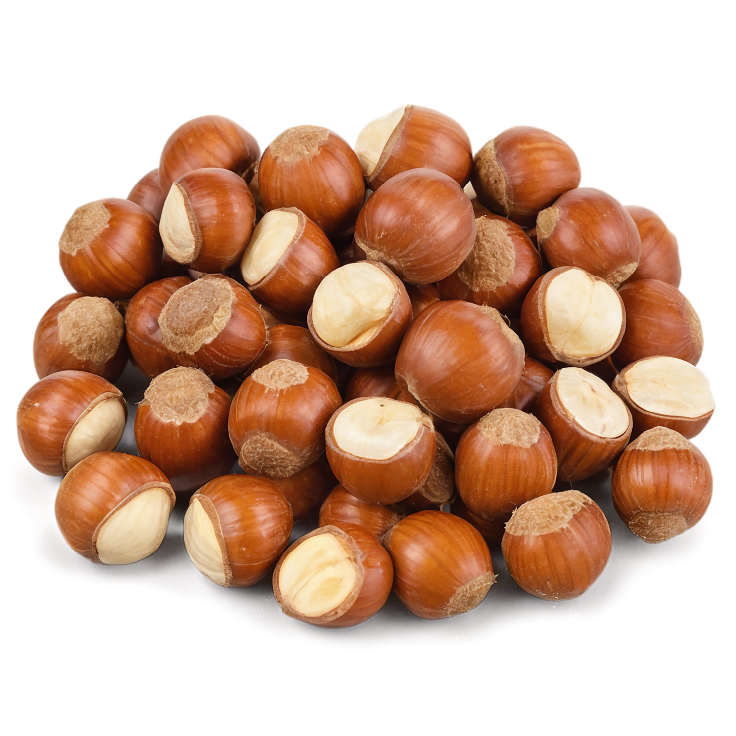 Hazelnuts nuts isolated on transparent background, #7498