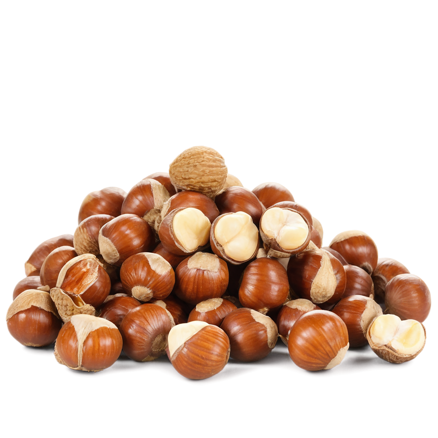 Hazelnuts nuts isolated on transparent background, #7499