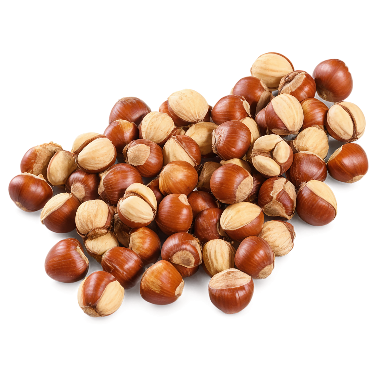 Hazelnuts nuts isolated on transparent background, #7505