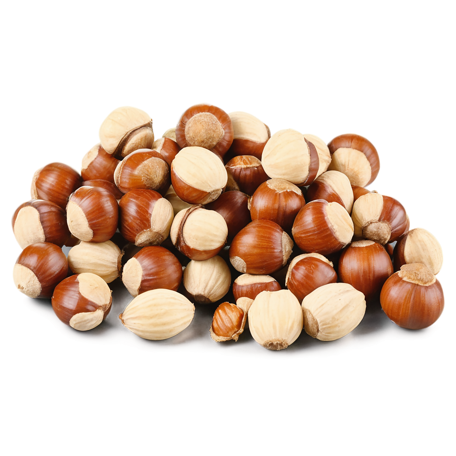 Hazelnuts nuts isolated on transparent background, #7508