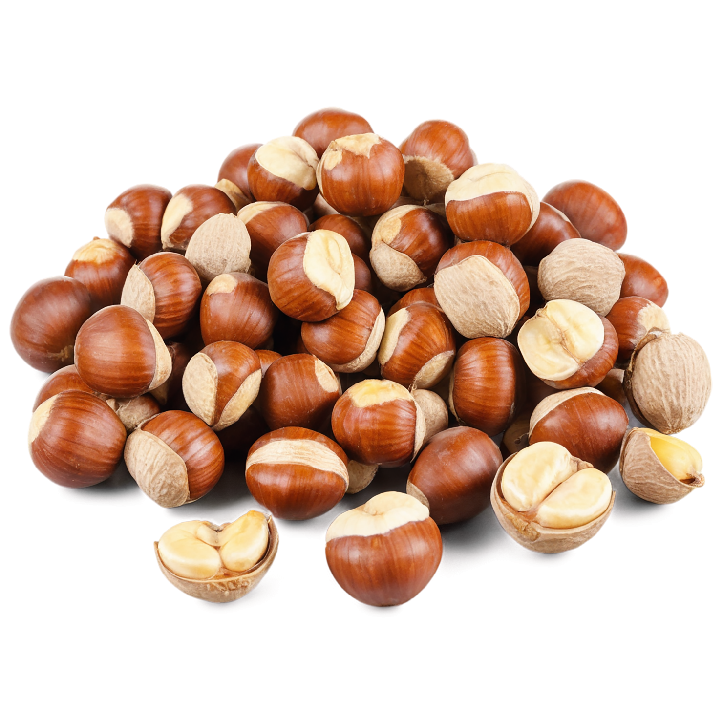 Hazelnuts nuts isolated on transparent background, #7511
