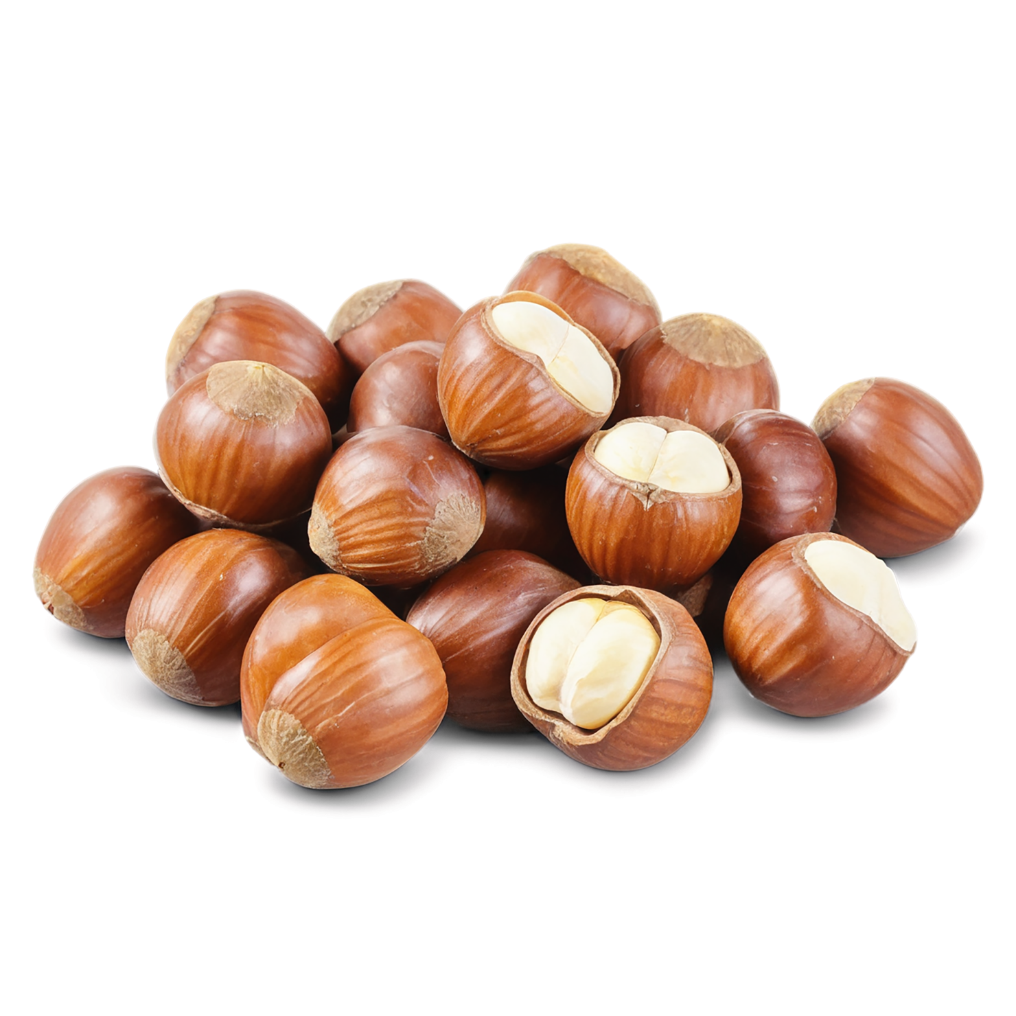 Hazelnuts nuts isolated on transparent background, #7514