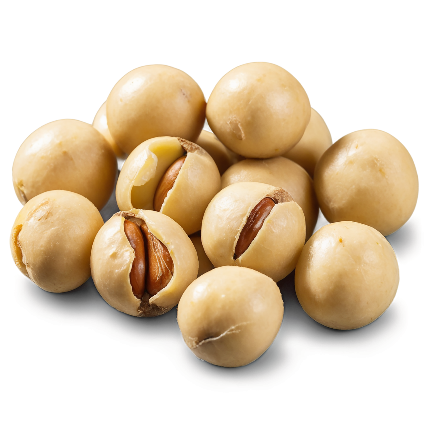Macadamia nuts isolated on transparent background, #7523