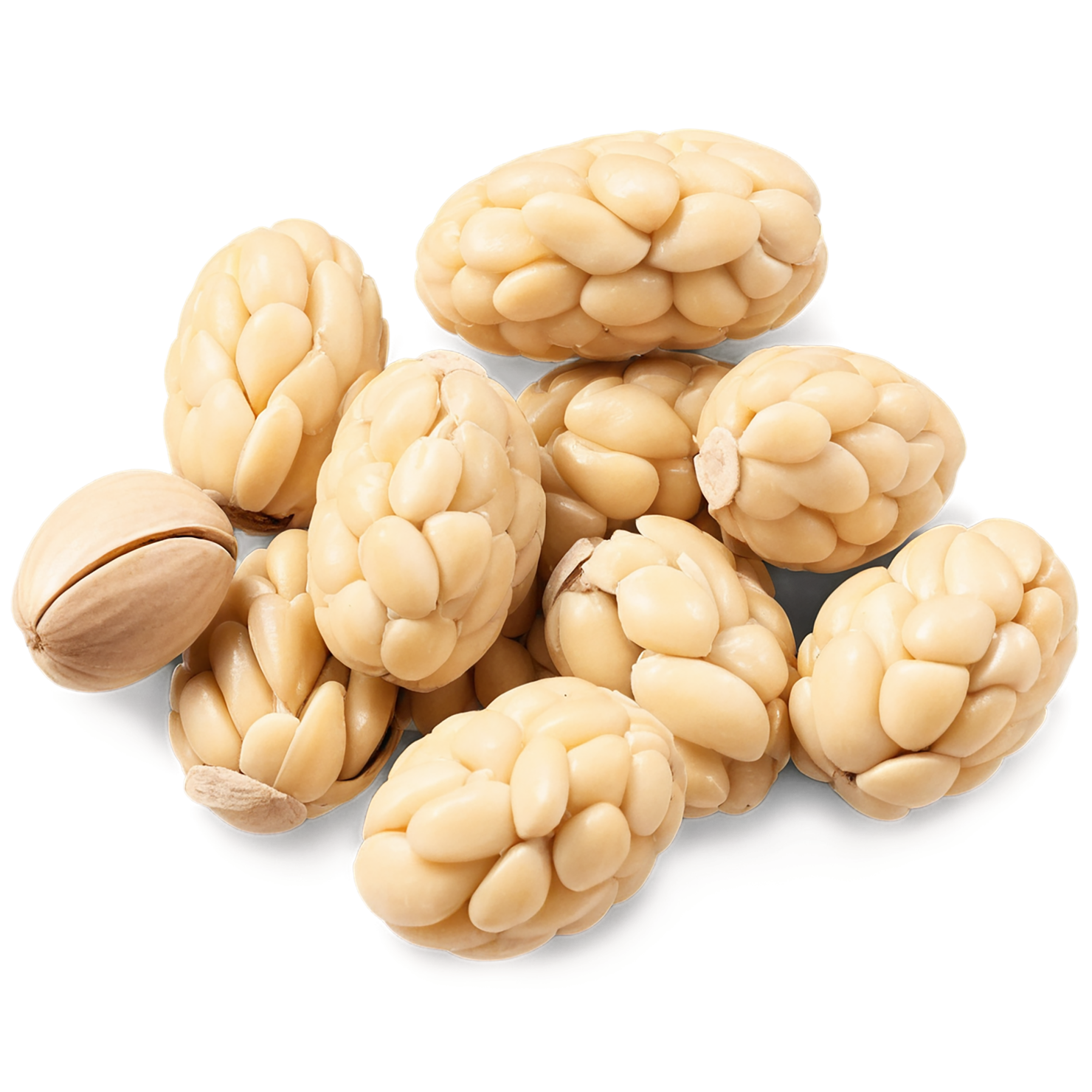 Pine nuts isolated on transparent background, #7565