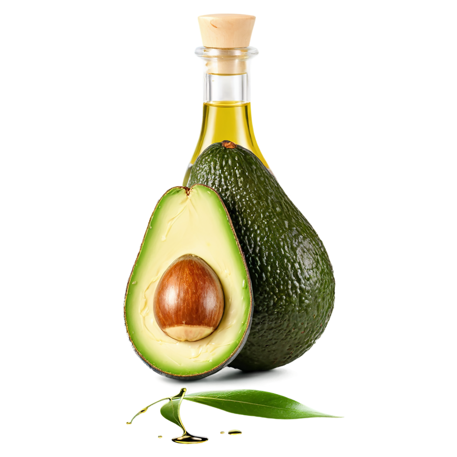 Avocado oil isolated on transparent background, #7621